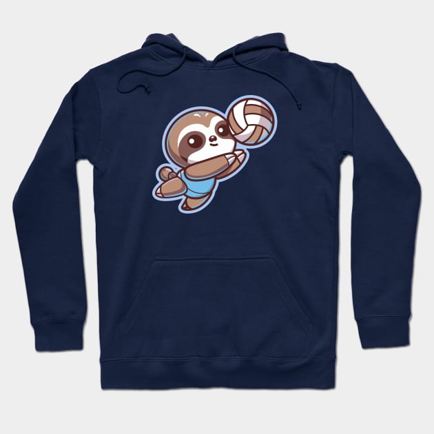 Cute Sloth Volleyball Player Hoodie by Volleyball Merch